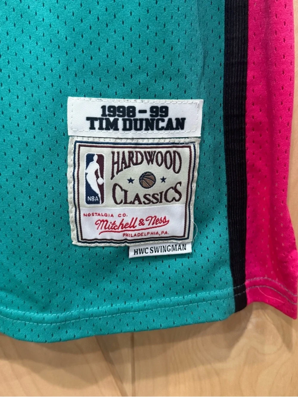 Mitchell & Ness Teal and Pink 'Duncan 21' Men’s Jersey